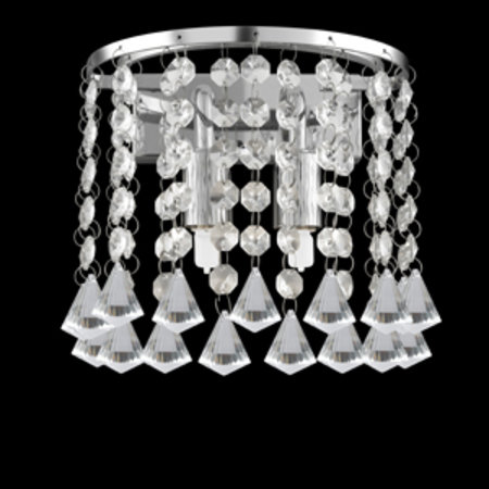 3302-2CC HANNA - nástenné svietidlo s krištáľovými kvapkami