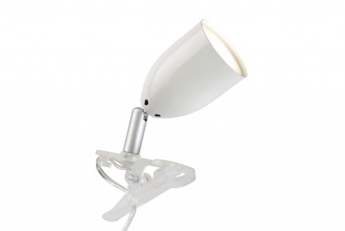 LEO - štipcová lampa bodová - biela - s LED zdrojom