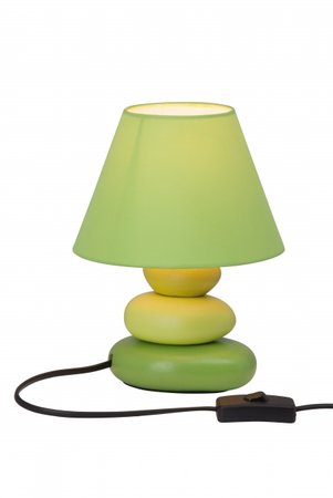 PAOLO - stolná lampička - keramika+textil - zelená
