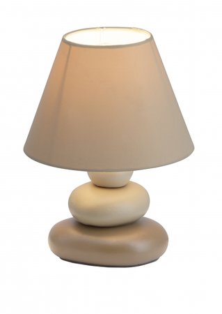 PAOLO - stolná lampička - keramika+textil - hnedá