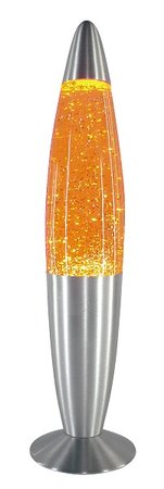Glitter mini - lávová lampa s flitrami - oranžovožltá 