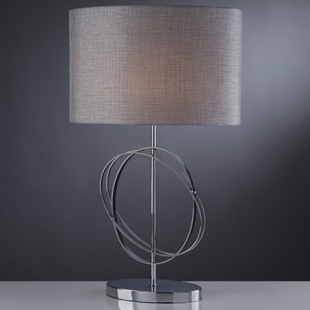 COVENTRY - stolná lampa - šedý textil - chróm - 670mm