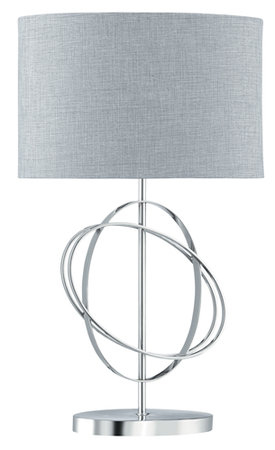 COVENTRY - stolná lampa - šedý textil - chróm - 670mm