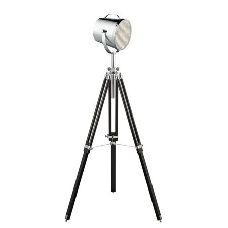 EU3013 Searchlight - lampa na trojnožke - chróm+čierny kov