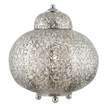 MOROCCAN - stolová marocká lampa - lesklý nikel