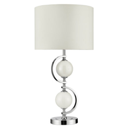 Table&Floor - stolová lampa - chróm+sklo - biela - 700mm