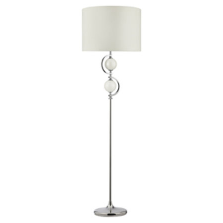 Table&Floor - stojanová lampa - chróm+sklo - biela - 1590mm
