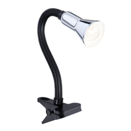 Desk Partners - štipcová lampa - chrómová/čierna - 300mm