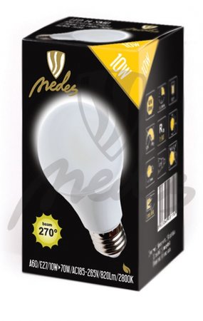 LED žiarovka SMD Epistar - E27 - 10W/820lm - teplá biela