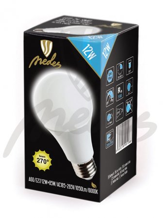 LED žiarovka SMD Epistar - E27 - 12W/1050lm - studená biela