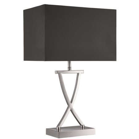EU7923SS Table - stolová lampa - chróm+čierny textil - 460mm