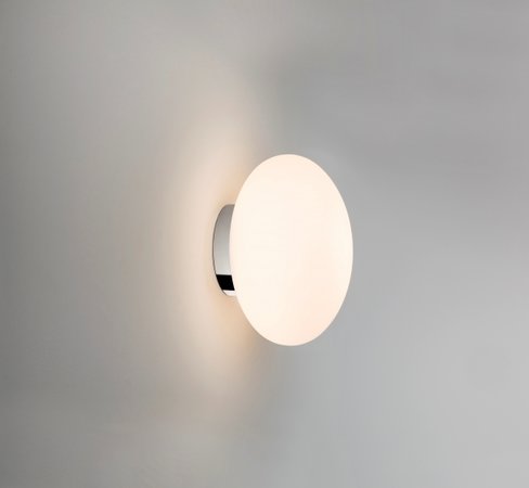ZEPPO Astro - oválna nástenná lampa - biele sklo - ø 150mm