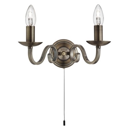 1502-2AB RICHMOND - nástenná sviečková lampa- antická mosadz