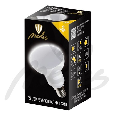 LED žiarovka SMD Epistar - E14/R50/5W - teplá biela