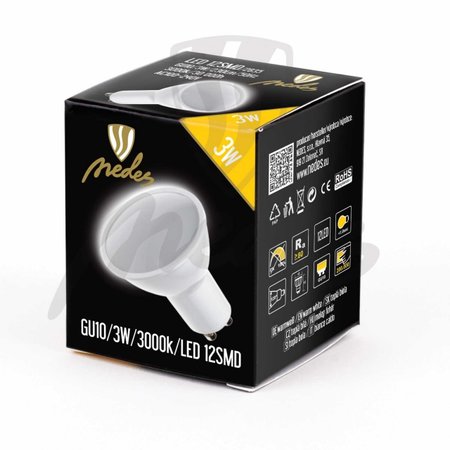 LED žiarovka SMD Epistar - GU10/3W/230lm - teplá biela