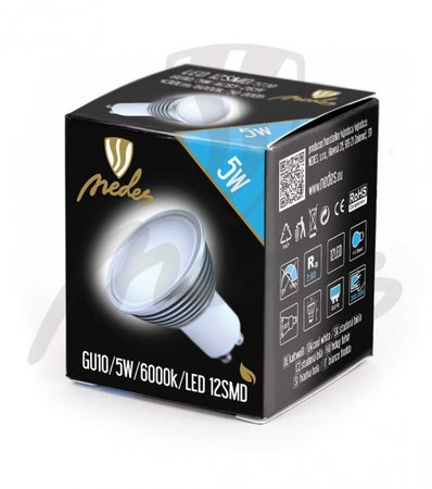 LED žiarovka SMD Epistar - GU10/5W/430lm - studená biela