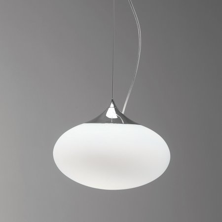 ZEPPO Astro - oválna závesná lampa - biele sklo - 300x170mm
