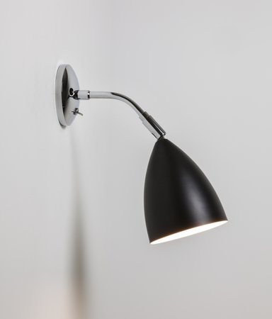 JOEL Astro - nástenné osvetlenie - čierny kov + chróm
