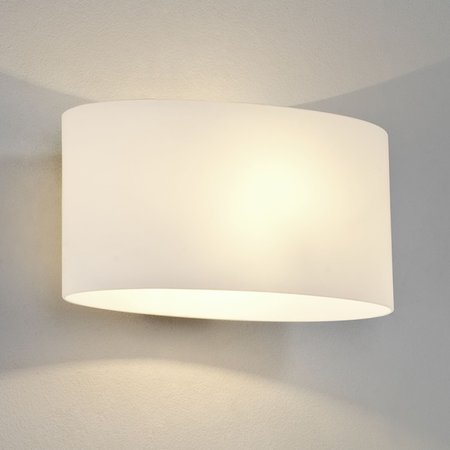 TOKYO Astro - nástenná lampa - chróm+biele sklo - 250mm