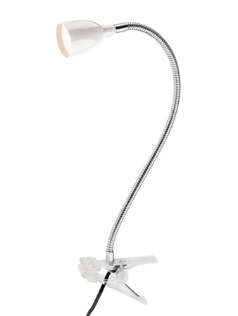NOMAD Redo - štipcová LED lampa - biely kov + chróm - 415mm