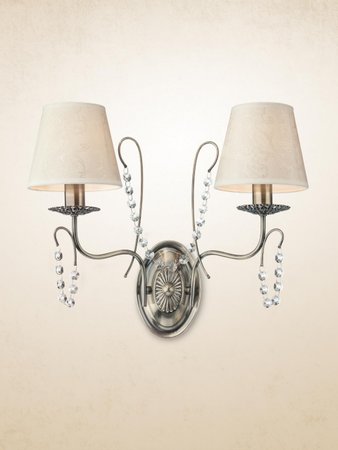 NOEMI Redo - nástenná lampa - kov+textil+krištáľ 