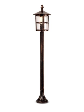 BARI Redo - rustik. stojan.lampa- čierno-medený kov- 1150mm