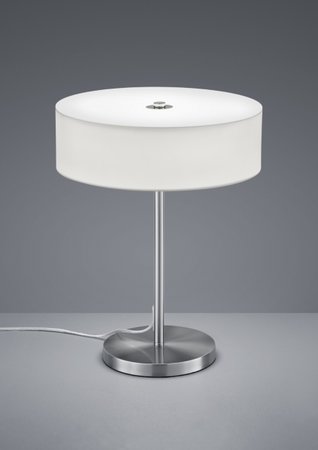 LUGANO Trio - stolná LED lampa - 400mm - biely textil/nikel