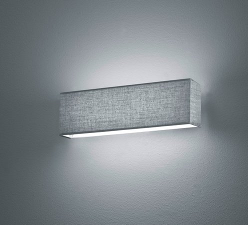 LUGANO Trio - LED lampa nástenná - 250mm - šedý textil/nikel