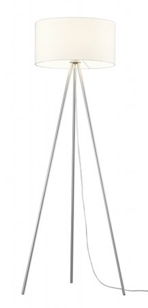 TRIPOLIS Trio - stojacia lampa - biely textil+nikel - 1500mm