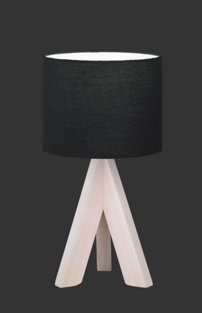 GING Trio - lampa stolná - drevo+čierny textil - 300mm