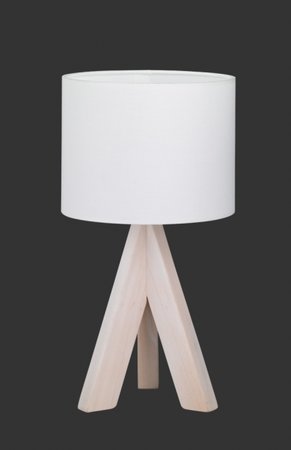 GING Trio - lampa stolná - drevo+biely textil - 300mm