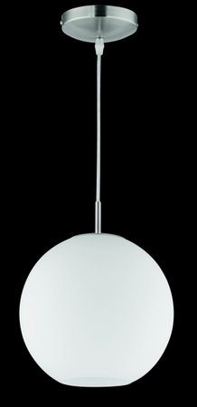 MOON Trio - osvetlenie závesné - biele sklo+nikel - ø 250mm