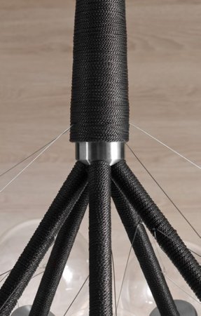 CLUSTER Redo - svietidlo závesné - čierna bavlna - ø 630mm