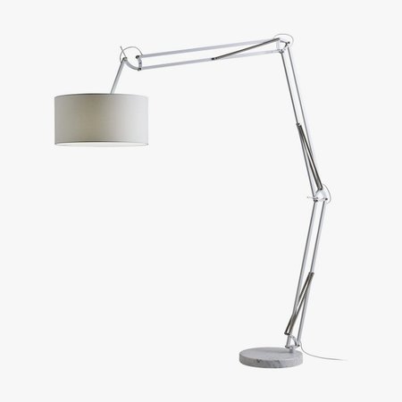 AZAR Redo - lampa stojacia - biely kov/textil/mramor- 2400mm