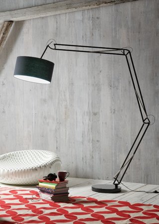 AZAR Redo - lampa stojacia- čierny kov/textil/mramor- 2400mm