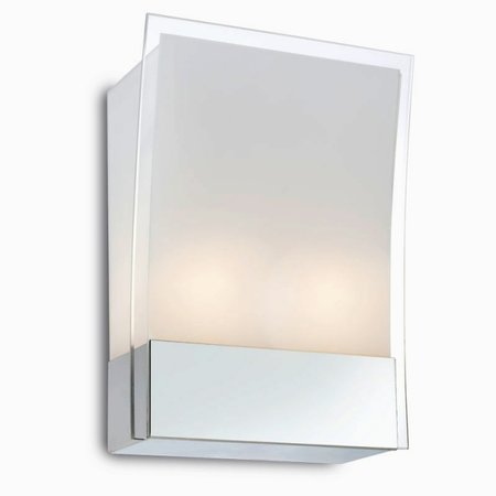 LUCIO Redo - nástenná lampa - oceľ+sklo - 265x195mm