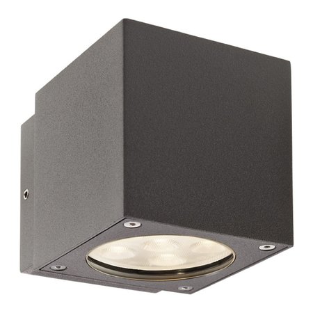 BOX Redo - LED lampa nástenná - tmavošedý kov+sklo - 92mm