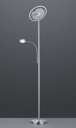 ACKBAR Trio - stojacia LED lampa - 18W+4W - 1820mm - nikel