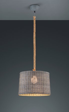 ROTIN Trio - vintage lampa - ratan+povrázok+kov - ø 390mm