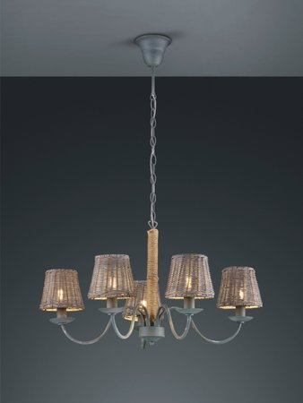 ROTIN Trio - vintage lampa - ratan+povrázok+kov - ø 700mm