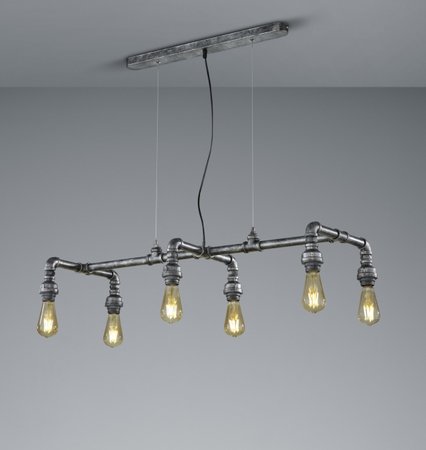 GOTHAM Trio - industrálna lampa - strieborný kov- 1030x463mm