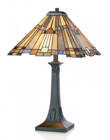 TFT16191+P1619 Artistar - stolná lampa - Tiffany sklo- 630mm