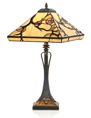 T14209+P10273 Artistar - lampa stolná - Tiffany sklo - 610mm