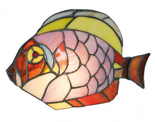 Y105 Artistar - dekoratívna lampa z Tiffany skla - ryba