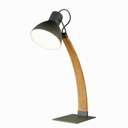NANNA Searchlight - stolová lampa- šedý kov+drevo - 640mm