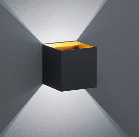 LOUIS Trio - nástenná LED lampa - 100mm - čierny kov