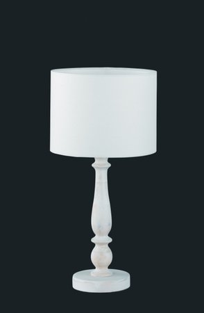 HOOD Trio - stolová lampa - 500mm - biely textil/drevo