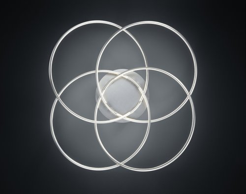 LOOP Trio - stropná LED lampa - ø 790mm - nikel/akryl
