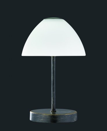 QUEEN Trio - LED lampa stolová - 240mm - hrdzavý kov/sklo