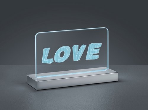 LOVE Trio - dekoratívne LED svetlo - 200mm - chróm, akryl